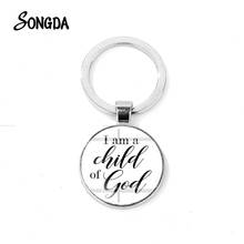 New Inspirational Language Keychain I Am A Child of God Bible Quote Crystal Key Chain High Quality Unisex Lucky Trinkets 2024 - buy cheap