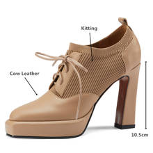 MILI-MIYA New Arrival Women Cow Leather Kitting Pumps Square Toe Super High Thick Heels Solid Color Dress Party Shoes Size 34-40 2024 - buy cheap