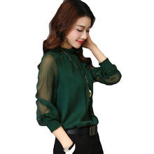 Women Spring Summer Style Chiffon Blouses Shirts Lady Casual Long Sleeve O-Neck Chiffon Blusas Tops DF2888 2024 - buy cheap