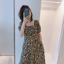 Women Summer dress 2021 robes Female floral summer accept waist big yards show thin women's new dress vestido de mujer WBXF7 2024 - buy cheap