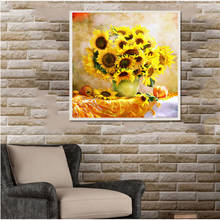 Full Square/Round 5D DIY Diamond Painting Vase of sunflowers Rhinestone Mosaic 3D Diamond Embroidery Sale wall decoration FG1751 2024 - buy cheap
