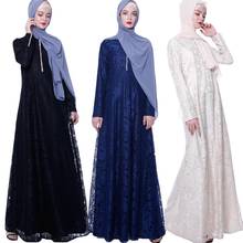 Vintage Lace Abaya Muslim Women Long Maxi Dress Robe Jilbab Islamic Kaftan Party Evening Arab Gown Turkish Dresses Autumn New 2024 - buy cheap