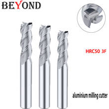 BEYOND Aluminum 3-Edge Tungsten Steel Milling Cutters Alloy Carbide CNC Machine Woodworking Lathe Tools HRC50 2024 - buy cheap