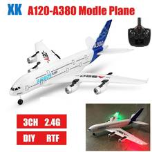 A120 RC Plane 3CH EPP Fixed-wing  led light Decorative Airplane A380 Remote Control Aircraft RTF 2024 - buy cheap
