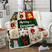 Рождественское одеяло, мягкое теплое зимнее Флисовое одеяло из шерпы, Одеяло Санта-Клауса, рождественское плюшевое покрывало, покрывало для детской кровати, дивана, автомобиля 2024 - купить недорого