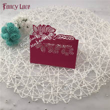 50 Pcs/set Wedding Laser Cut Lorus Party Favor Decor Place Cards pearl Hollow Out lily Flower Birthday Table Name Cards 2024 - buy cheap