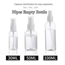 50Pcs Transparent Empty Spray Bottles 30ml/50ml/100ml Plastic Mini Refillable Container Cosmetic Containers Portable Bottle 2024 - buy cheap