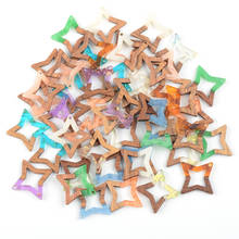 10PCS Star Design Earrings Accessories Natural Wood & Resin Splicing Hand Made DIY Making Charms Jewelry Findings & Components 2024 - buy cheap
