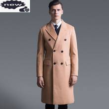 Business Man Winter Wool Blends Casaco Masculino Woolen Outwear Overcoat Mens Long Coat Pockets Double Breasted Military Trench 2024 - buy cheap