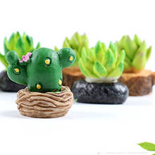 ZOCDOU 1 Piece Simulation Cactus Green Desert Succulent Cereus Plant Small Statue Figurine Little Crafts DIY Miniatures Ornament 2024 - buy cheap