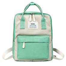 Moda feminina menina estudantes lona bolsa de ombro saco de escola bolsa de viagem tote mochila feminina zíper saco estudante 2024 - compre barato