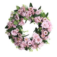 Pink Simulation Folwer Wreaths For Valentine's Day Home Decoration Venue Layout Props Wreath Wall Door Garlands Hanging Pendant 2024 - buy cheap