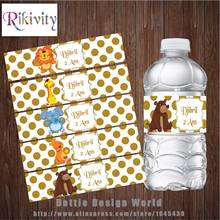 20Pcs Gold Polka Dots Annimal Jungle Safari Zoo Water Bottle Wine Labels Candy Bar Wrapper Baby Shower Birthday Party Decoration 2024 - buy cheap