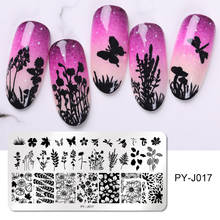 PICT YOU Lavender Butterfly Flower Leaves Image Nail Stamping Plates Striped Line Geometric Plate Stainless Steel Stencil Tools 2024 - buy cheap