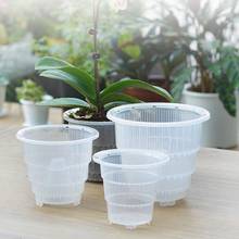 Clear Flower Pot Orchid Pot With Breathable Hole Slotted Plastic Flower Vegetable Plant Container For Garden Desktop Decor 2024 - buy cheap