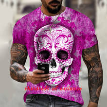 Summer hot-selling fashion and handsome men 3D skull print T-shirt short sleeve O-neck pullover top 2021 casual T-shirt men's st 2024 - купить недорого