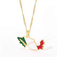 Mexico Map With Flag Pendant Chain Necklaces for Women Jewelry Gold Color North America Mexican Patriotic and Color Enamel Gifts 2024 - buy cheap