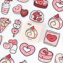 Boxed Stickers Paper Cute Pink Sweets DIY Decoration Diary Scrapbooking Label Stickers Flakes Stationery 45 Pieces 2023 - buy cheap