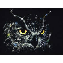 5D «сделай сам»: черный Алмазная картина сова вышивка крестом полная квадратная дрель Стразы мозаика украшение дома 2024 - купить недорого