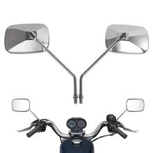 Top!-10MM Chrome Motorcycle Rectangle Handlebar Rear View Side Mirrors for Aprilia Kawasaki Suzuki Cruiser Scooter 102X125mm 2024 - buy cheap