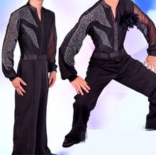 2019 Latin Dance Shirts Mens Ballroom Dancing Wear Adult Standard Tops Performance Competition Clothing Customize Clothes 2024 - buy cheap
