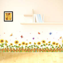 Pôster de arte decorativo de parede, mural, girassol, borboleta, adesivos para parede, decoração, sala de estar, quarto 2024 - compre barato