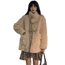 Winter Women's Fur Jacket 2021 New Vintage Warm Coat Imitation Lamb Hair Outerwear Fried Street Long-Sleeved Women Fur Overcoat 2024 - buy cheap