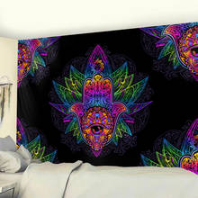 Psychedelic scene lucky hand home decoration tapestry Bohemian decorative Hippie yoga mat Mandala sheet 2024 - buy cheap