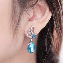 Moda coreana cristal lágrima brincos strass borboleta brincos bijuterias femininas 2024 - compre barato