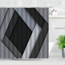 Geometric Pattern Shower Curtains Waterproof Fabric Bathtub Screens Black White Gray Stripes 3D Printing Bathroom Decor Curtain 2024 - buy cheap