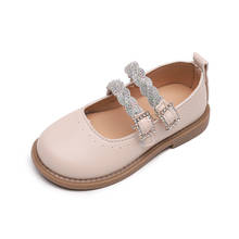 Girls Princess Shoes 2022 Solid  Rhinestone Children Leather Shoes Bling Sweet Cute for Party Flats Casual Children Shoes 2024 - buy cheap