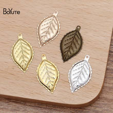 BoYuTe (200 Pieces/Lot) 21*12MM Metal Brass Stamping Leaf Charms Diy Hand Made Jewelry Materials Wholesale 2024 - buy cheap