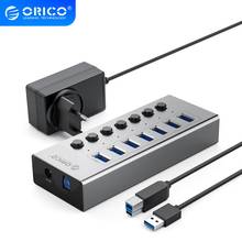 ORICO Industrial USB 3.0 HUB 7/10 Port Aluminum USB Splitter On/Off Switch With 12V Power Adapter Support Charging for Computer 2024 - buy cheap