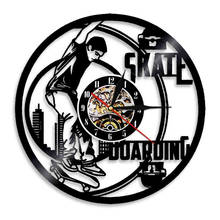 Skate player skateboard Silent Wall Clock Modern Design Vinyl Record Clocks Wall Watches Wall Art Decor For Children's Room 2024 - buy cheap