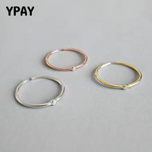 YPAY-anillos de plata de ley 925 100% auténtica para mujer y niña, finos y minimalistas ajustables, para dedo, regalo de joyas de fiesta YMR526 2024 - compra barato