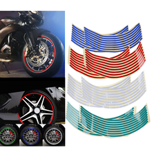 16Pcs/Sheet 4 Colors Strips Wheel Stickers Decals Reflective Rim Tape Bike Motorcycle Car Tape Car Styling 2024 - buy cheap