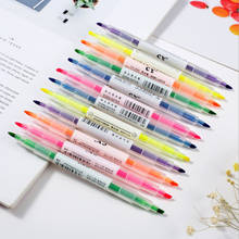 6 Colors/set Double Head Highlighter Pen Candy Color Kids Graffiti Drawing Marker Pens Promotional Gift Kawaii School Stationery 2024 - buy cheap