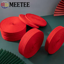 Meetee 6M/45M 10-50mm Pure Cotton Webbing Red Hemming Edging Band Belt Cloth Strips Decoration Lace Ribbon DIY Binding Webbings 2024 - buy cheap