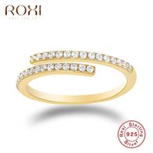 ROXI INS-anillo abierto Ajustable de cristal para mujer, sortija de una fiesta, chapado en oro de 18K, elegante, de boda, joyería fina 2024 - compra barato