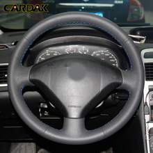 CARDAK Black Artificial Leather Car Steering Wheel Cover Wrap for Peugeot 307 2001-2008 307 SW 2005-2008 2024 - buy cheap