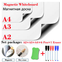 3 Pcs Magnetic Whiteboard Dry Erase White Board Soft Home Kitchen Magnet Pad Fridge Kids Drawing Board A2+A3+A4 Set Package 2024 - buy cheap