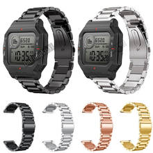 Pulseiras de aço inoxidável para amazfit neo smartwatch banda substituição pulseira para xiaomi huami amazfit neo acccessories pulseira 2024 - compre barato