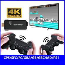 Новая ТВ-консоль для видеоигр 4K, 2,4 ГГц, двойной беспроводной контроллер, 3000/10000 встроенных игр, поддержка PS1, игровая консоль 2024 - купить недорого