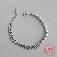 Hot Selling 100% Pure 925 Silver Bracelet Classicism Korean Version Old Style Round Beads Chain Shape Women's Jewelry 2024 - buy cheap