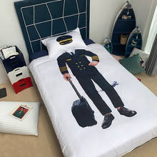 Real role playing Bedding Set Children Bed Set Captain Astronaut Duvet Cover Set Pillowcases For Boy/Girls/Kids Christmas Gift 2024 - buy cheap