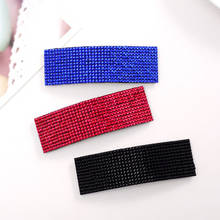 2021 Fashion Women Simple BB clip large bangs clip rectangular side clip Korean full diamond hair accessories 2024 - buy cheap