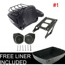 Motorcycle King Trunk Mount Luggage Rack Backrest Speaker For Harley Tour Pak Touring Road King Street Electra Glide 2014-2020 2024 - buy cheap