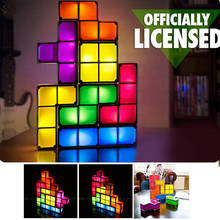 Tetris bloco de contato completo abs noite lâmpada led luz da noite diy constructible decorar criativo colorido quebra-cabeça empilhável 2024 - compre barato