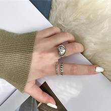 Регулируемое Открытое кольцо в форме сердца в стиле ретро, модное открытое регулируемое Открытое кольцо со смайликом для женщин 2024 - купить недорого