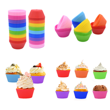 12pcs/set Colored Silicone Cake Cup DIY Baking Cakes Molds Silicone Cupcake Cups Kitchen Cooking Bakeware Tools Cupcakes Decor 2024 - buy cheap